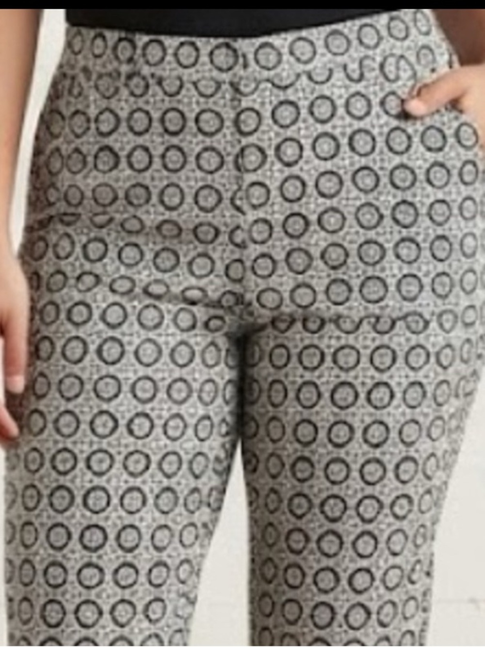 Lane Bryant Black & White Printed Textured Quality Ankle Pants in Plus Size 18